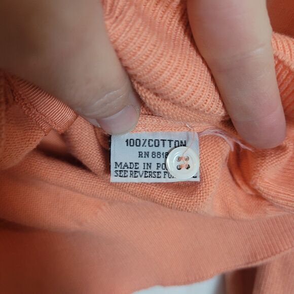 Vintage Lilly Pulitzer Cotton Cardigan Sweater Womens Medium Peach Orange Preppy - Picture 6 of 9